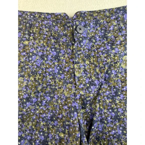 Columbia Floral Print Shorts Women's Size 16 Cotton Casual Blue Green - Picture 2 of 7